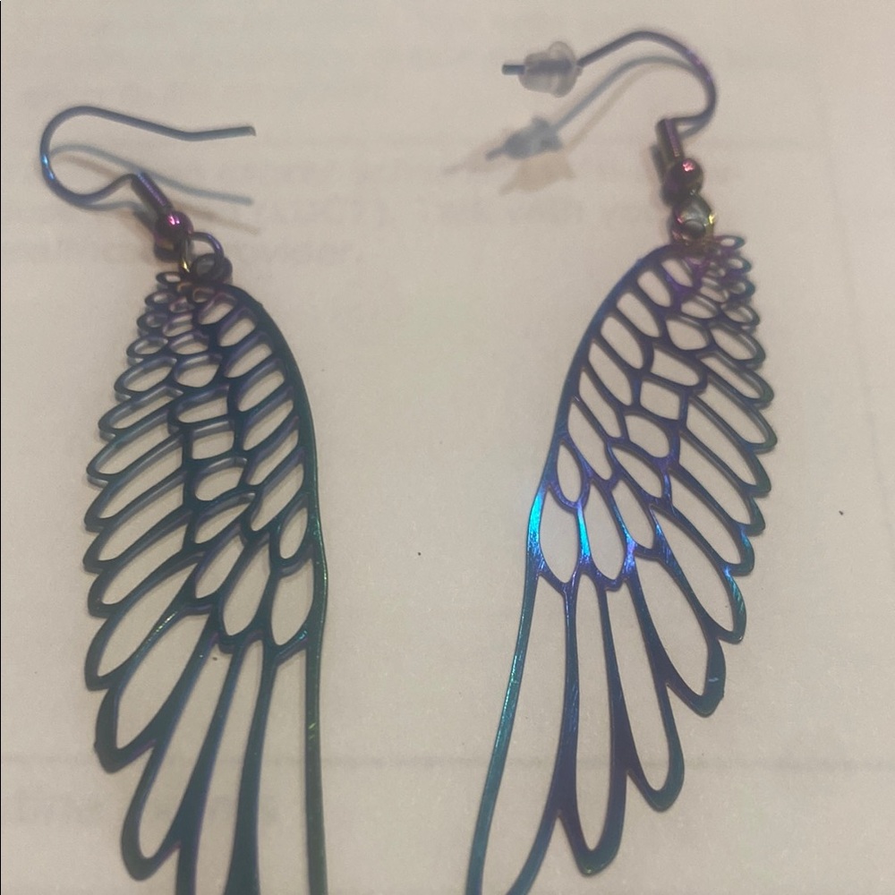 Iridescent Wing Earrings
